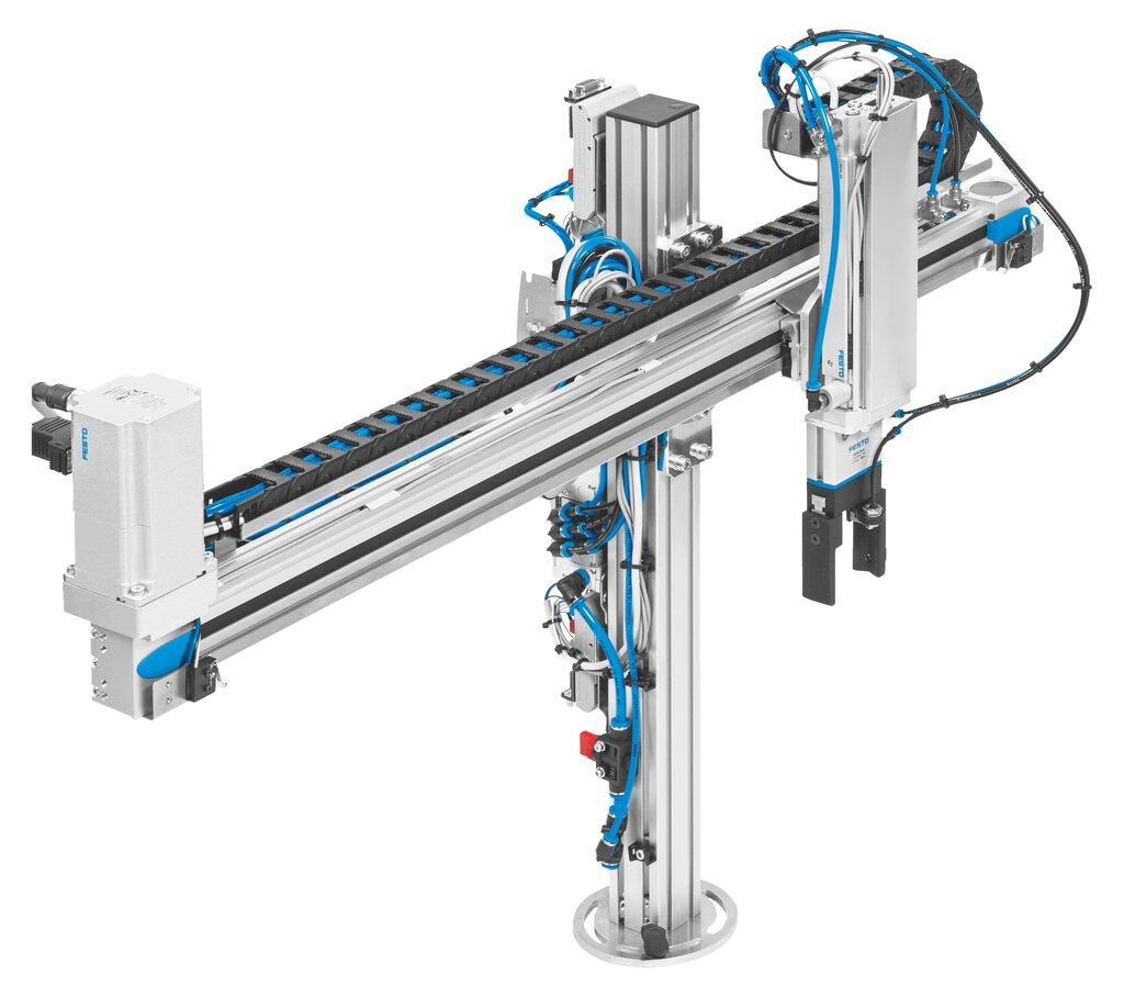 Robotic arm with a long arm extension on a white background From Robot Solutions QLD