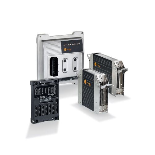 Collection of electronic control units on a white background From Robot Solutions QLD