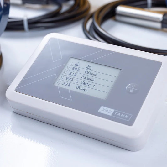 Digital device with a screen displaying percentages and time on a white surface. From Robot Solutions QLD