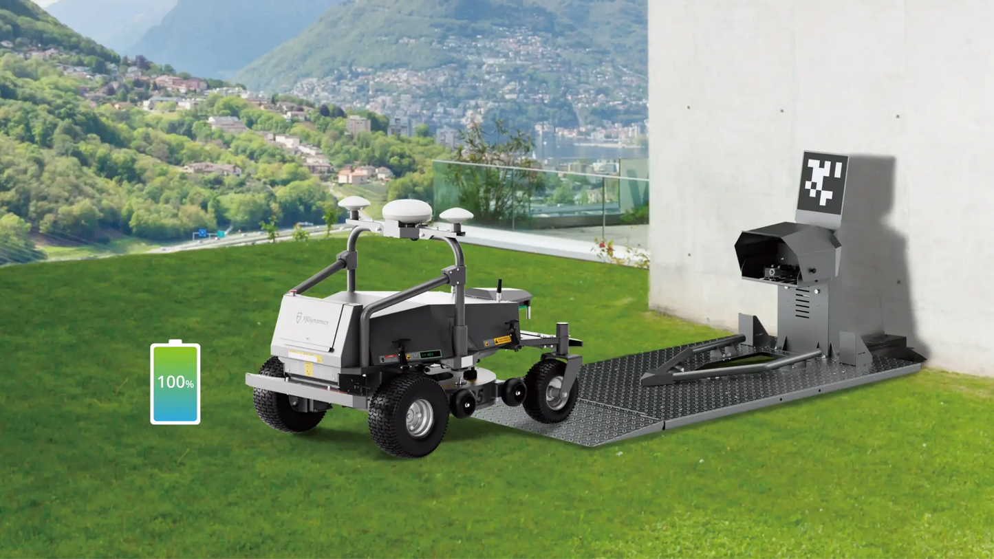 FJD RM21 robotic mower docking for charging